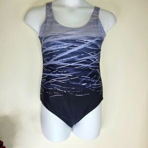 Gray and Black Patterned Swimsuit